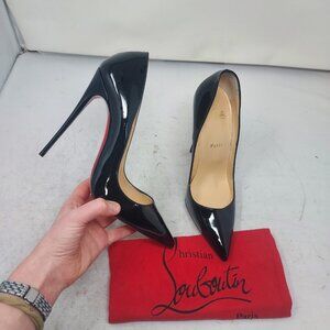 Christian Louboutin So Kate Black Patent Heel Shoe Pump